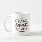 Floral Bible Verse Art 'I put my trust in you' Kaffeetasse (Links)