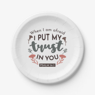 Floral Bible Verse Art 'I put my trust in you' Pappteller