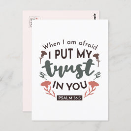 Floral Bible Verse Art 'I put my trust in you' Postkarte