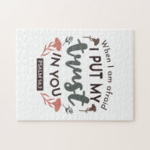 Floral Bible Verse Art 'I put my trust in you' Puzzle (Horizontal)