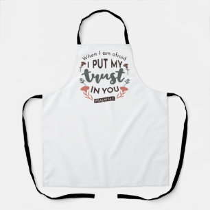 Floral Bible Verse Art 'I put my trust in you' Schürze