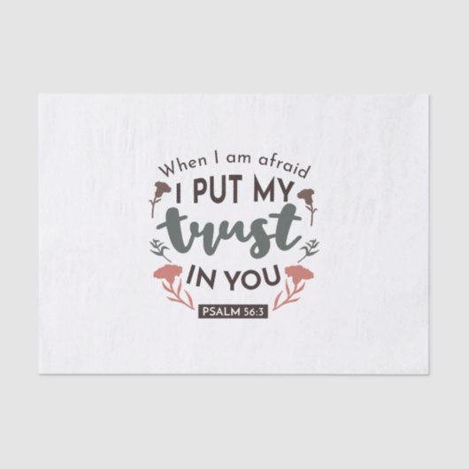 Floral Bible Verse Art 'I put my trust in you' Seidenpapier (Vorderseite)