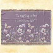 Floral Bible Verse Throw Blanket Decke