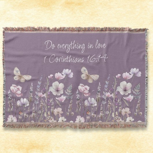 Floral Bible Verse Throw Blanket Decke