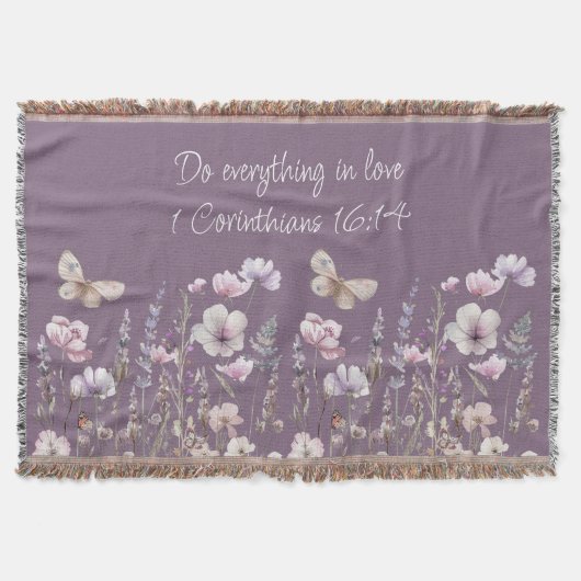Floral Bible Verse Throw Blanket Decke (Vorderseite)
