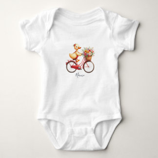 Floral Bicycle Duck Baby Bodysuit Strampler