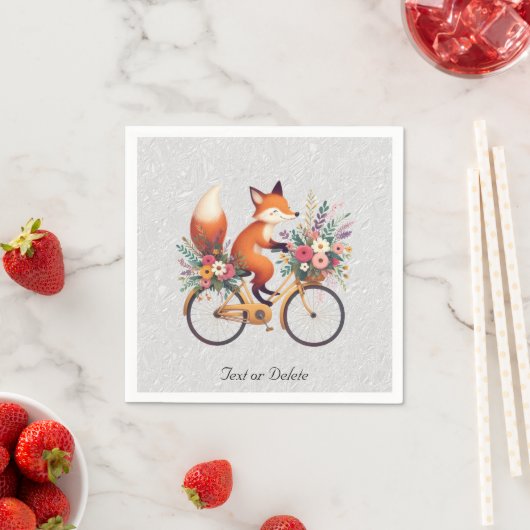 Floral Bicycle Fox Napkins Serviette (Beispiel)
