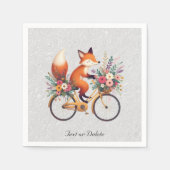 Floral Bicycle Fox Napkins Serviette (Vorderseite)