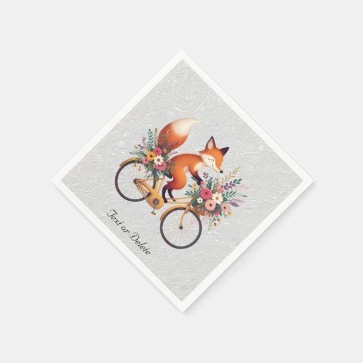 Floral Bicycle Fox Napkins Serviette (Ecke)
