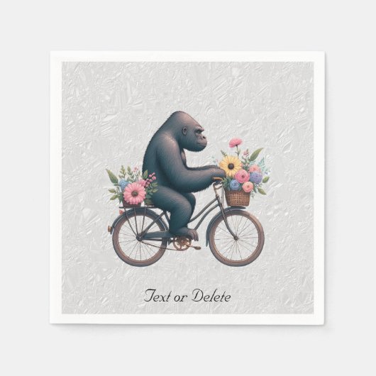 Floral Bicycle Gorilla Napkins Serviette (Vorderseite)