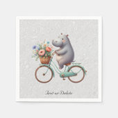 Floral Bicycle Hippo Napkins Serviette (Vorderseite)