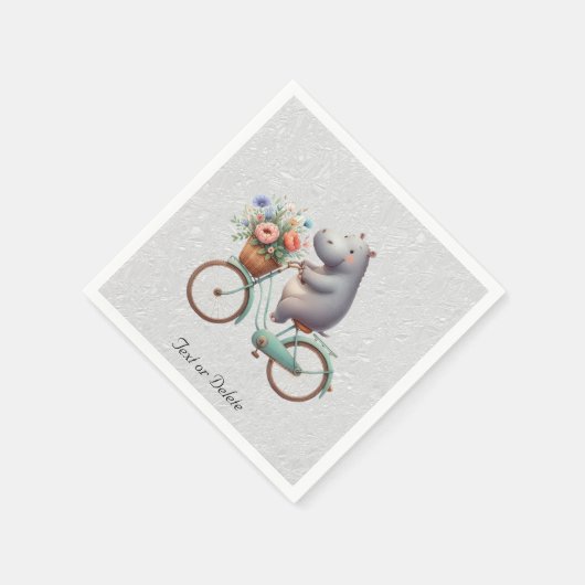 Floral Bicycle Hippo Napkins Serviette (Ecke)