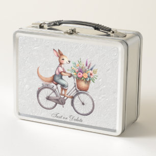 Floral Bicycle Kangaroo Metal Lunch Box