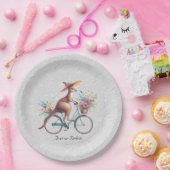 Floral Bicycle Kangaroo Paper Plate Pappteller (Party)