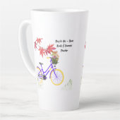 Floral Bicycle Motivation Design Milchtasse (Linke Ecke)