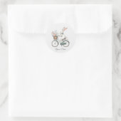 Floral Bicycle Rabbit Aufkleber (Tasche)