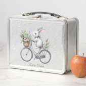 Floral Bicycle Rabbit Metal Lunch Box (Beispiel)