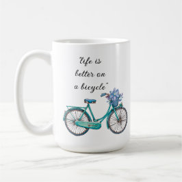 Floral Bicycle Watercolor Design Boho Chic Coffee Kaffeetasse