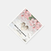 Floral Birch Herz rustikale Landhochzeit Serviette (Ecke)