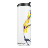 Floral Bird Art Bluetit Thermosbecher (Nach links gedreht)