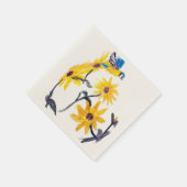 Floral Bird Art Gelbe Sonnenblumen Serviette (Ecke)