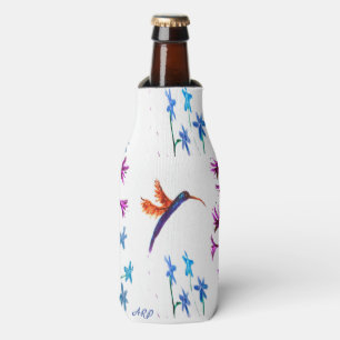 Floral Bird Art Hummingbird Blume Personalisiert Flaschenkühler