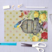 Floral Bird Cage Ephemere Decoupage Vintag Seidenpapier (Handwerk)