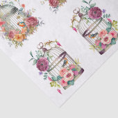 Floral Bird Cages for Small Decoupage Projects Seidenpapier (Detail)