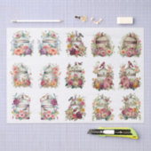 Floral Bird Cages for Small Decoupage Projects Seidenpapier (Handwerk)