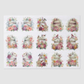 Floral Bird Cages for Small Decoupage Projects Seidenpapier (Vorderseite)