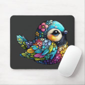 Floral Bird Harmony Mousepad (Mit Mouse)