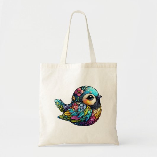 Floral Bird Harmony Tragetasche (Vorne)