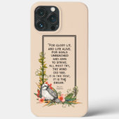 Floral Bird iPhone Case mit Sanderson Zitat (Rückseite)