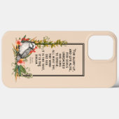 Floral Bird iPhone Case mit Sanderson Zitat (Rückseite (Horizontal))
