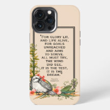 Floral Bird iPhone Case mit Sanderson Zitat