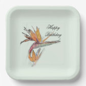 Floral Bird of Paradise Customizable Pappteller (Vorderseite)