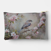 Floral Bird Print Accessory Pouch Zubehörtasche (Rückseite)