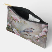 Floral Bird Print Accessory Pouch Zubehörtasche (Offen)