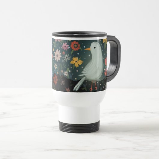 Floral Bird Reisebecher (VorderseiteRechts)