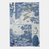 Floral Birds English Garden Toile Blue und White Geschirrtuch (Vertikal)