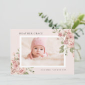 Floral Birth Ankündigung (Stehend Vorderseite)