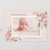 Floral Birth Ankündigung (Vorne/Hinten)