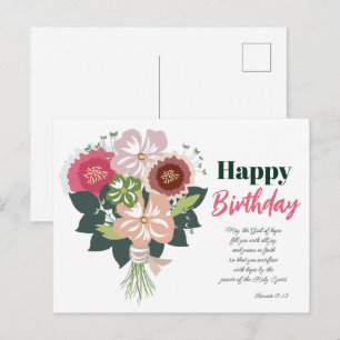 Floral Birthday Bouquet Postkarte