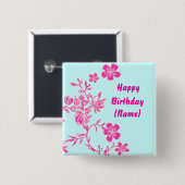 Floral Birthday Button (Vorne & Hinten)
