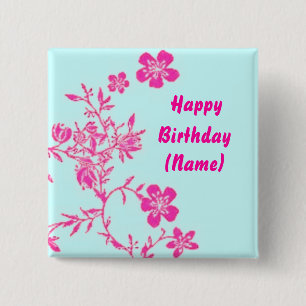 Floral Birthday Button