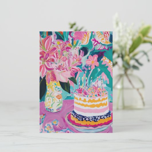 Floral Birthday Card (Stehend Vorderseite)