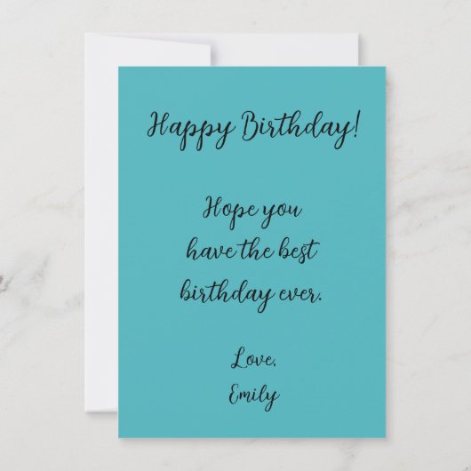 Floral Birthday Card (Rückseite)