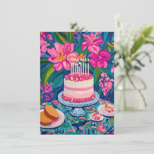 Floral Birthday Card (Stehend Vorderseite)