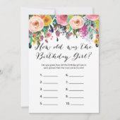 Floral Birthday Games x2 - Handyspiel| wer weiß Einladung (Vorderseite)