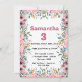 Floral Birthday Invitation, Wildflowers Birthday Einladung (Vorderseite)